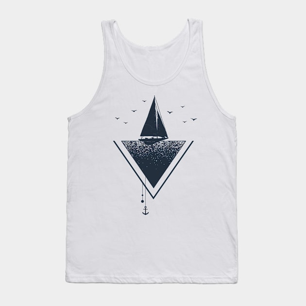 Ship. Geometric Style Tank Top by SlothAstronaut